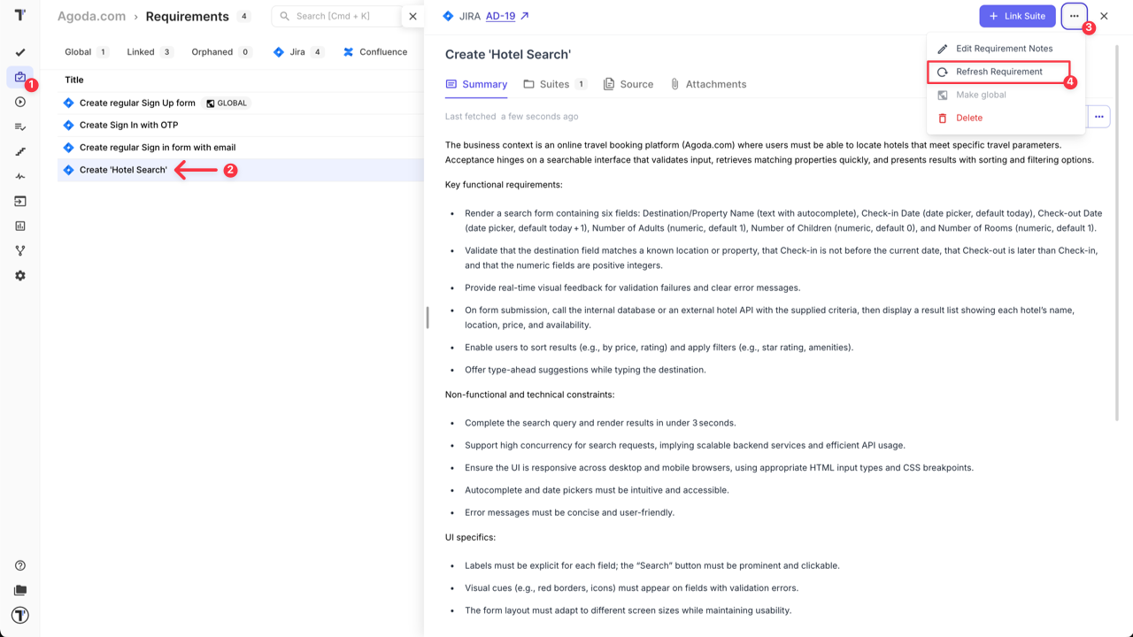 Testomat.io - Refresh Requirement