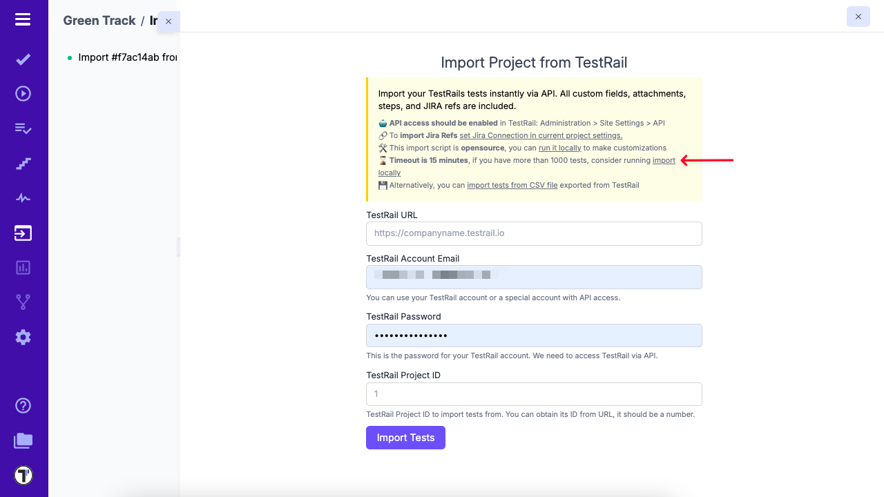image Import from Testrail via API